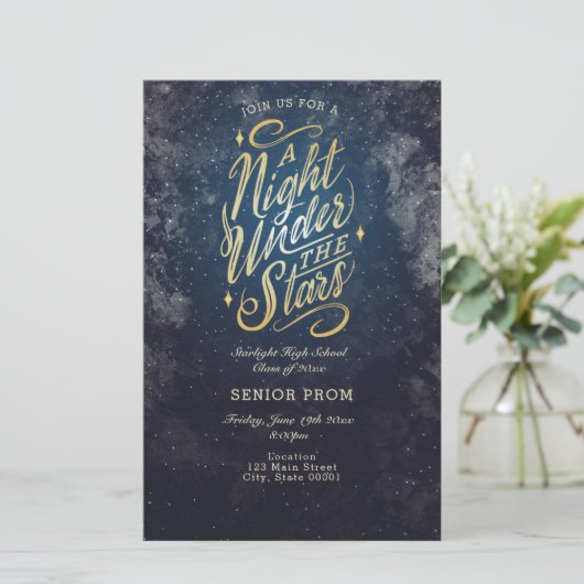 Eine Nacht unter den Sternen Event Flyer Einladung (Stehend Vorderseite)