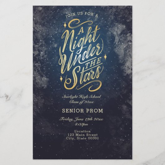 Eine Nacht unter den Sternen Event Flyer Einladung (Vorderseite)
