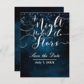 EINE NACHT UNTER DEN STERNEN Hochzeit Speichern Si Ankündigungspostkarte (Vorne/Hinten)