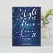 EINE NACHT UNTER DEN STERNEN Starry Blue Sky Sweet Einladung (Stehend Vorderseite)