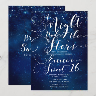 EINE NACHT UNTER DEN STERNEN Starry Blue Sky Sweet Einladung