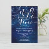 EINE NACHT UNTER DEN STERNEN Starry Bright Blue Sk Einladung (Stehend Vorderseite)