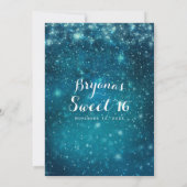 EINE NACHT UNTER DEN STERNEN Starry Light Blue Sky Einladung (Rückseite)