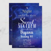 Eine Nacht unter den Sternen Starry Sky Sweet 16 P Einladung (Vorne/Hinten)