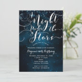 EINE NACHT UNTER DEN STERNEN Sternenhimmel Einladung (Stehend Vorderseite)