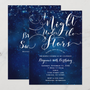 EINE NACHT UNTER DEN STERNEN Sternklarer blauer Hi Einladung