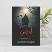 Eine Nacht zum Die! Halloween-Party Einladung (Stehend Vorderseite)
