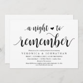 Eine Nacht zum Gedenken, Hochzeitsessen Probe Einladung (Vorne/Hinten)