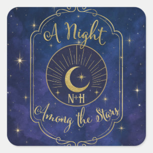 Eine Nacht zwischen den Sternen Himmelskies Hochze Quadratischer Aufkleber
