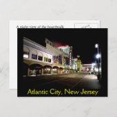 Eine nächtliche Aussicht auf die atlantische Stadt Postkarte (Vorne/Hinten)
