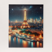 Eine Nachtszene in Paris - Frankreich Puzzle (Vertikal)