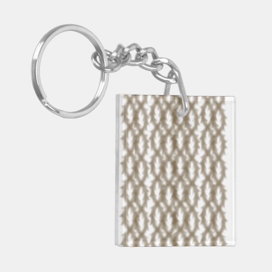 Eine nah-up-Ansicht eines knusprigen Drahtgitters Schlüsselanhänger (Vorderseite links)