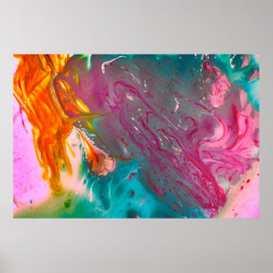 Eine Nahe der farbenprächtigen, abstrakten Öle ges Poster