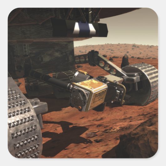 Eine nahe Sicht auf den Arm auf die Mars der NASA Quadratischer Aufkleber (Vorderseite)