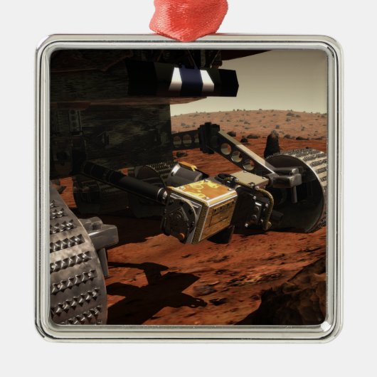 Eine nahe Sicht auf den Arm auf die Mars der NASA Silbernes Ornament (Vorne)