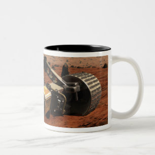 Eine nahe Sicht auf den Arm auf die Mars der NASA Zweifarbige Tasse
