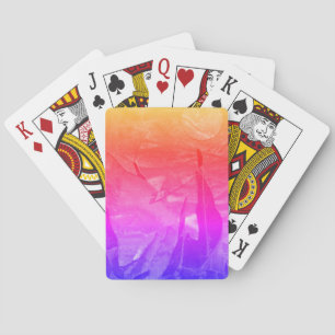 Eine nahe Sicht auf Fantasiewelten und ihre Monde Spielkarten
