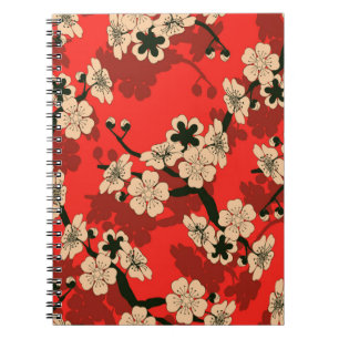 eine nahtlose japanische Kachel mit Kirschbaum Notizblock