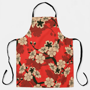 eine nahtlose japanische Kachel mit Kirschbaum  Schürze