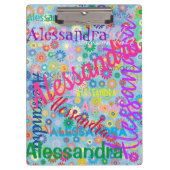 Eine Namenskollage-Zwischenablage mit Blume Klemmbrett (Vorderseite)