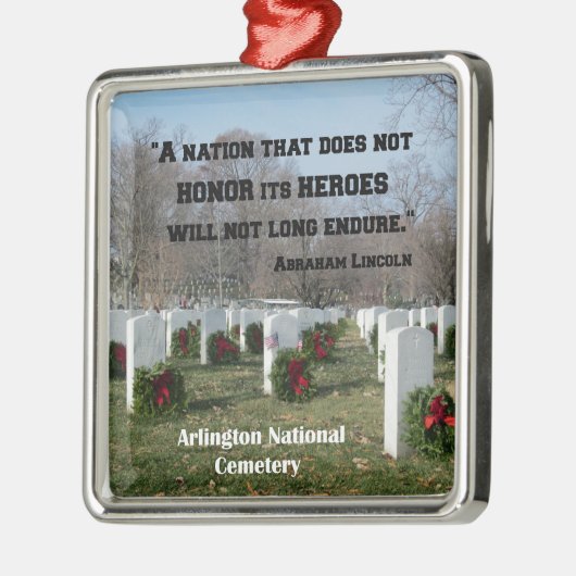 Eine Nation, die ihre Helden nicht ehrt Silbernes Ornament (Links)