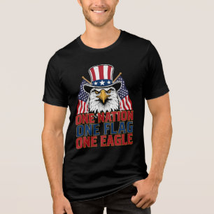 Eine Nation Eine Flagge Ein Adler Patriotisch Tri-Blend Shirt