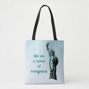 Eine Nation Immigrant-der blauen Taschen-Tasche Tasche