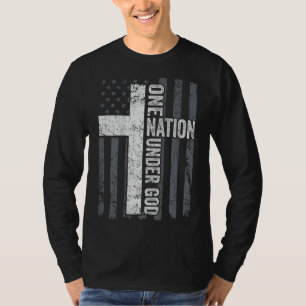 EINE NATION UNTER GOD - Christliches Anbetungskreu T-Shirt