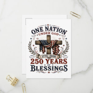 Eine Nation unter Gott 250 Jahre Segen Einladungspostkarte