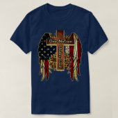 Eine Nation unter Gott 4. Juli Patriot Cross T-Shirt (Design vorne)