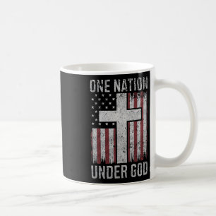 Eine Nation unter Gott 4. Juli Vintage Patriotik Kaffeetasse