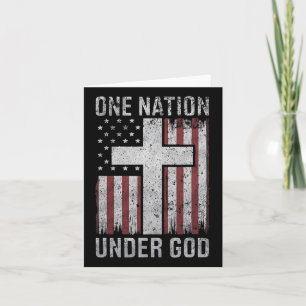 Eine Nation unter Gott 4. Juli Vintage Patriotik Karte