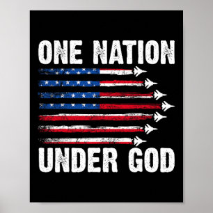 Eine Nation unter Gott Amerikanische Flagge 4. Jul Poster