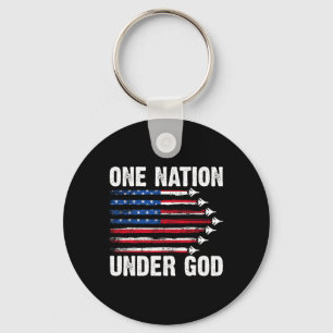 Eine Nation unter Gott Amerikanische Flagge 4. Jul Schlüsselanhänger