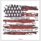 Eine Nation unter Gott Aufkleber (Blatt)