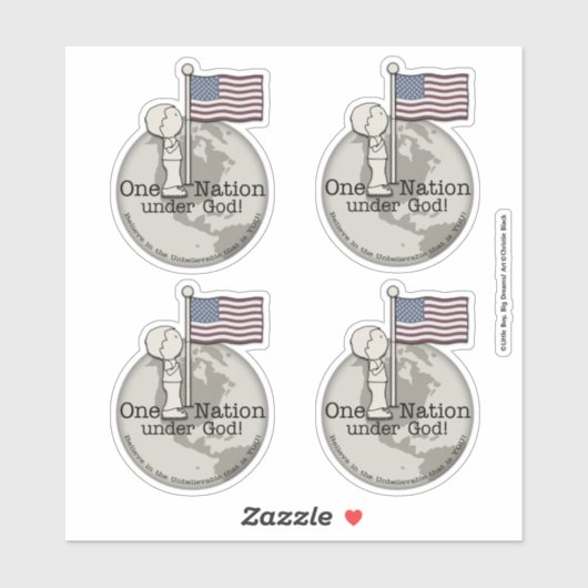 Eine Nation unter Gott Aufkleber (Blatt)