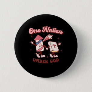 Eine Nation unter Gott christlich 4. Juli Amerikan Button