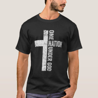 Eine Nation unter Gott - Christliche Cross America T-Shirt