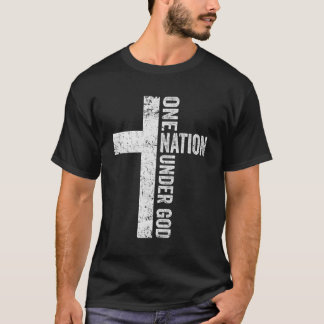 Eine Nation unter Gott - Christliche Cross America T-Shirt