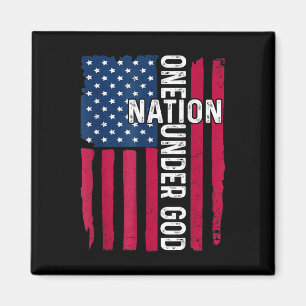 Eine Nation unter Gott christliches Kreuz USA-Flag Magnet