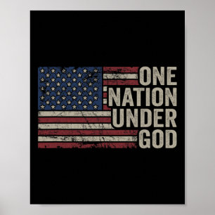 Eine Nation unter Gott - Christliches USA-Vintage- Poster