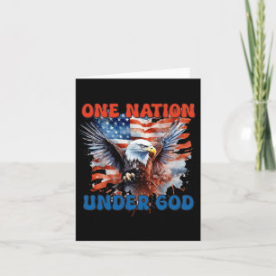 Eine Nation unter Gott Flagge 4. Juli Patriotisch  Karte