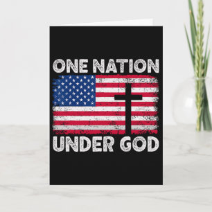 Eine Nation unter Gott Flagge 4. Juli Patriotisch Karte