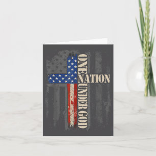 Eine Nation unter Gott Flagge 4. Juli Patriotisch  Karte