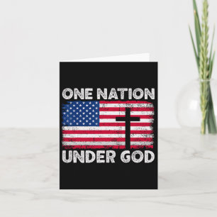 Eine Nation unter Gott Flagge 4. Juli Patriotisch  Karte