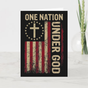 Eine Nation unter Gott Flagge 4. Juli Patriotisch Karte