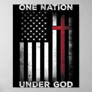 Eine Nation unter Gott Flagge 4. Juli Patriotisch Poster