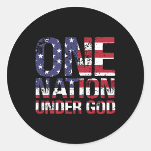 Eine Nation unter Gott Flagge 4. Juli Patriotisch Runder Aufkleber