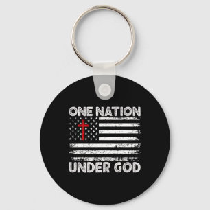 Eine Nation unter Gott Flagge 4. Juli Patriotisch Schlüsselanhänger