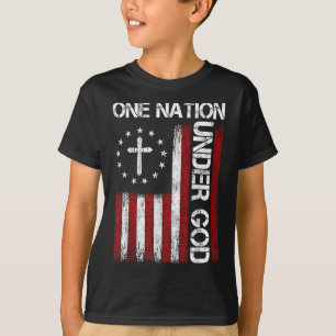 Eine Nation unter Gott Flagge 4. Juli Patriotisch T-Shirt